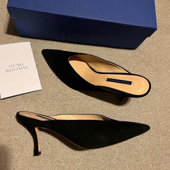 Stuart Weitzman Lulah Kitten Heel Mules Size 9 - Picture 5 of 13
